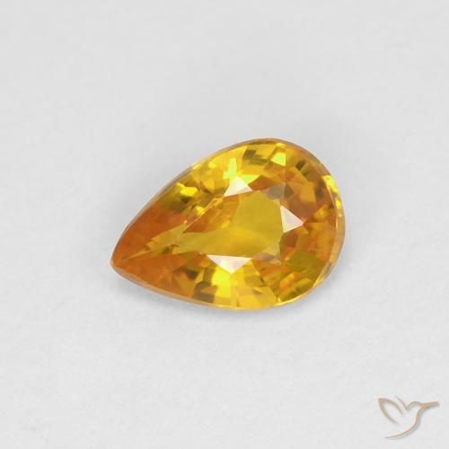 0.45ct طبيعي ذهبي زفير, شكل الكمثرى, VVS-VS