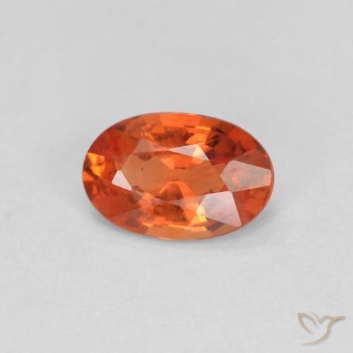 0.46ct طبيعي برتقالى محمر زفير, بيضوي, VVS-VS