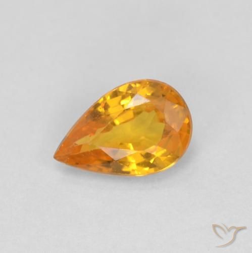 0.48ct طبيعي ذهبى-برتقالى غامق زفير, شكل الكمثرى, VVS-VS