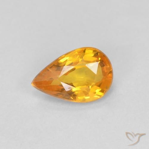 0.51ct طبيعي ذهبى-برتقالى زفير, شكل الكمثرى, VVS-VS