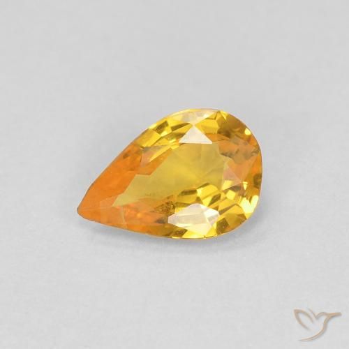 0.37ct طبيعي ذهبي زفير, شكل الكمثرى, VVS-VS