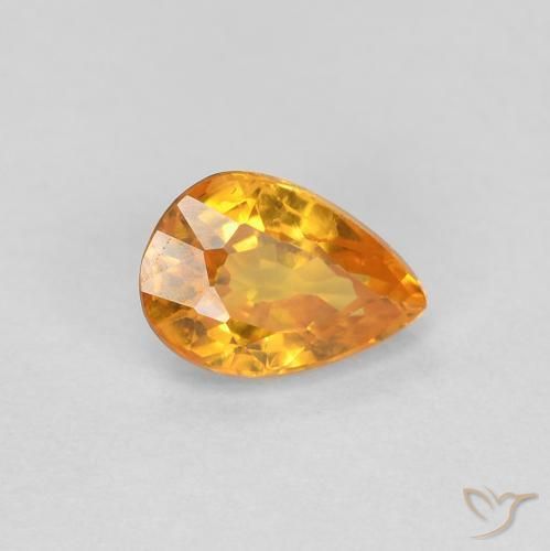0.56ct طبيعي ذهبى-برتقالى غامق زفير, شكل الكمثرى, VVS-VS