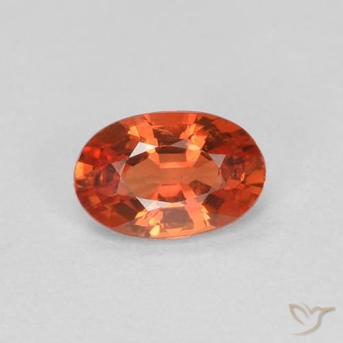 0.55ct طبيعي برتقالى محمر زفير, بيضوي, VVS-VS