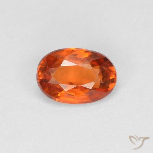 0.56ct طبيعي برتقالى محمر زفير, بيضوي, VVS