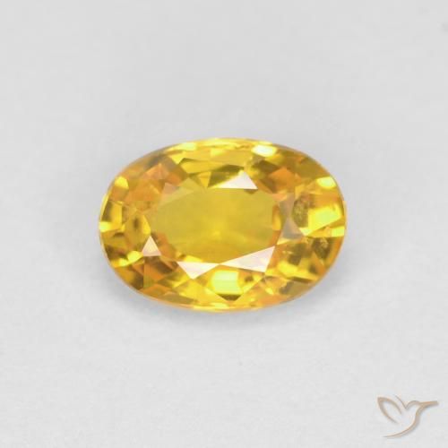 0.61ct طبيعي ذهبي زفير, بيضوي, VVS