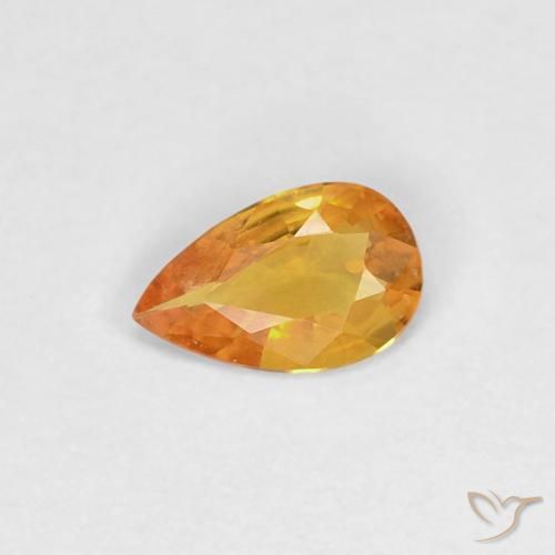 0.27ct طبيعي ذهبى-برتقالى زفير, شكل الكمثرى, VVS
