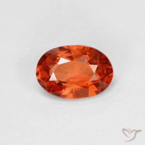0.58ct طبيعي برتقالى محمر زفير, بيضوي, VVS