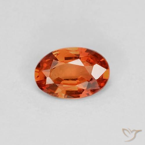 0.39ct طبيعي برتقالى محمر زفير, بيضوي, VVS