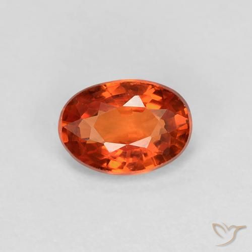 0.60ct طبيعي برتقالى محمر زفير, بيضوي, VVS