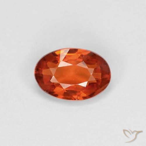 0.51ct طبيعي برتقالى محمر زفير, بيضوي, VVS