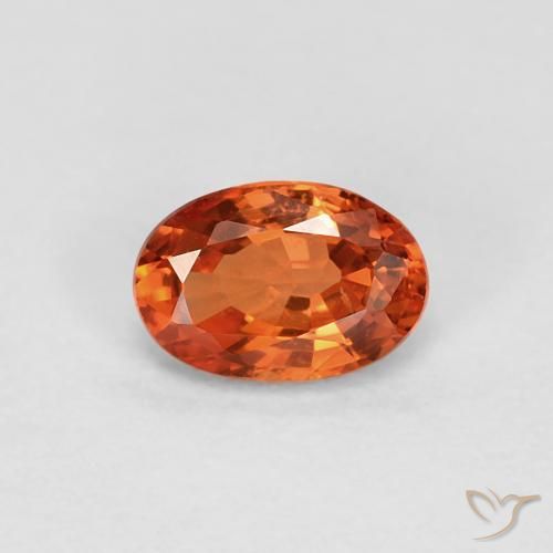 0.60ct طبيعي برتقالى محمر زفير, بيضوي, VVS