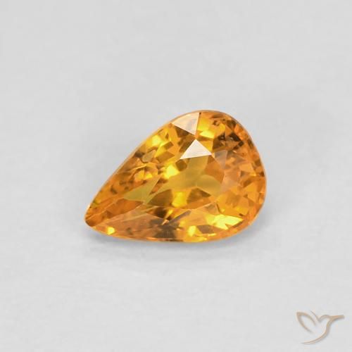 0.52ct طبيعي ذهبى-برتقالى زفير, شكل الكمثرى, VVS