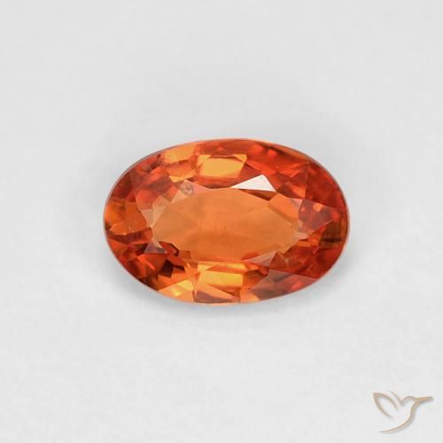 0.51ct طبيعي برتقالى محمر زفير, بيضوي, VVS