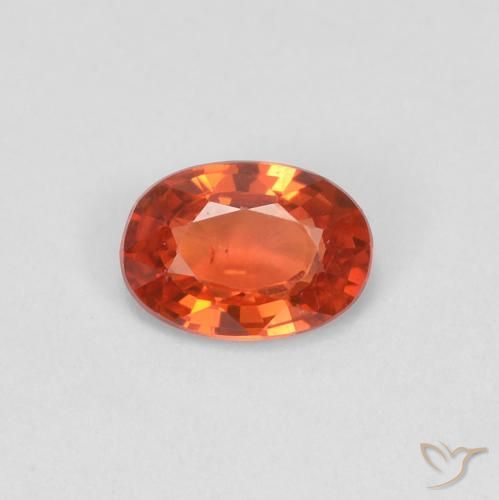 0.47ct طبيعي برتقالى محمر زفير, بيضوي, قليلا جدا