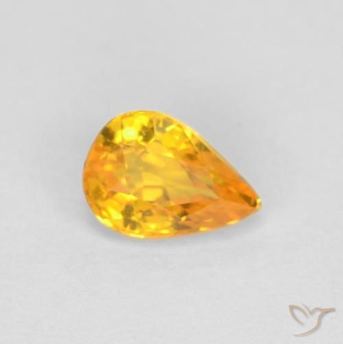 0.59ct طبيعي برتقالى متوسط زفير, شكل الكمثرى, VVS-VS