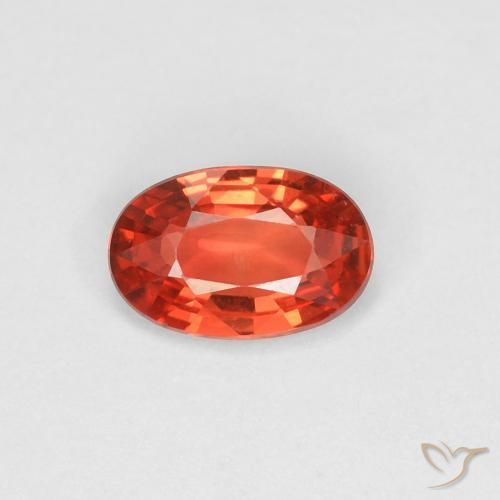 0.43ct طبيعي برتقالى محمر زفير, بيضوي, VVS