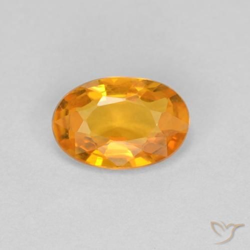 0.52ct طبيعي برتقالى متوسط زفير, بيضوي, VVS