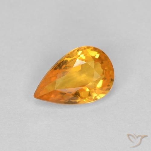 0.54ct طبيعي برتقالى متوسط زفير, شكل الكمثرى, VVS
