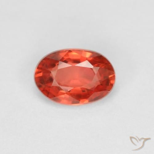 0.58ct طبيعي برتقالى محمر زفير, بيضوي, VVS-VS