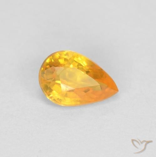 0.48ct طبيعي برتقالى متوسط زفير, شكل الكمثرى, VVS-VS