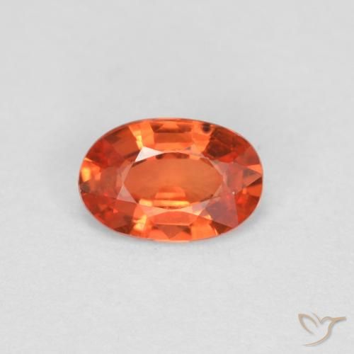 0.44ct طبيعي برتقالى محمر زفير, بيضوي, VVS