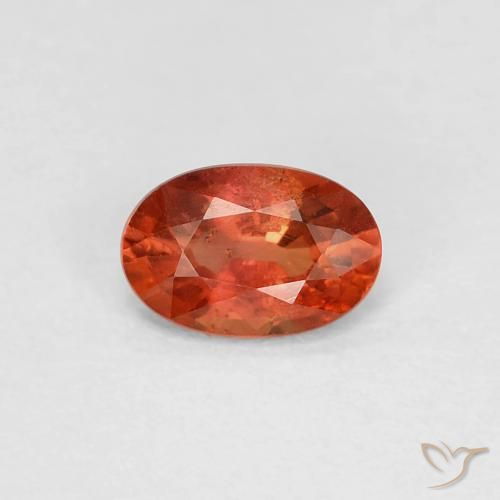 0.58ct طبيعي برتقالى متوسط زفير, بيضوي, قليلا جدا
