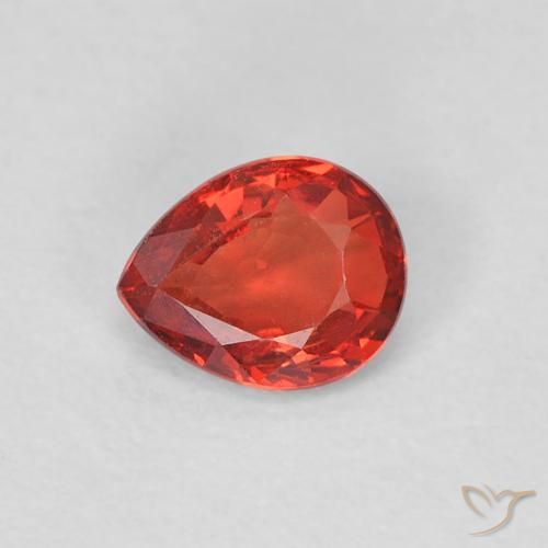0.42ct طبيعي أحمر متوسط زفير, شكل الكمثرى, VVS-VS