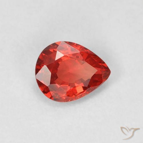 0.39ct طبيعي أحمر لامع زفير, شكل الكمثرى, قليلا جدا