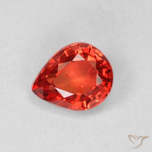 0.51ct طبيعي أحمر قرمزى لامع زفير, شكل الكمثرى, VVS-VS, Photo A