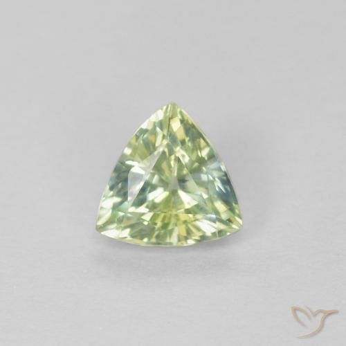 0.45ct طبيعي أخضر مصفر زفير, مثلثى, VVS