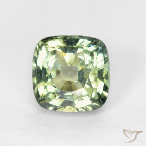 0.86ct طبيعي أخضر رمادى زفير, وسادة, قليلا جدا
