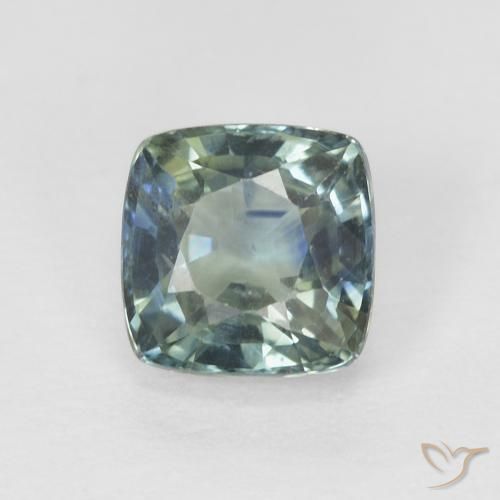 0.89ct طبيعي أخضر أزرق متوسط زفير, وسادة, قليلا جدا