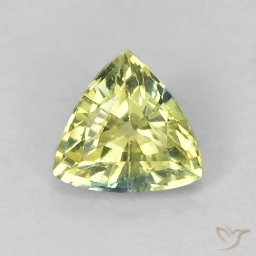 0.44ct طبيعي أخضر مصفر زفير, مثلثى, قليلا جدا, Photo A
