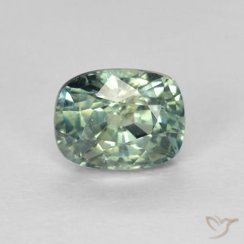 0.86ct طبيعي أخضر أزرق فاتح زفير, وسادة, قليلا جدا