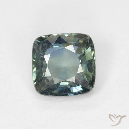 0.61ct طبيعي أخضر مزرق زفير, وسادة, VVS-VS