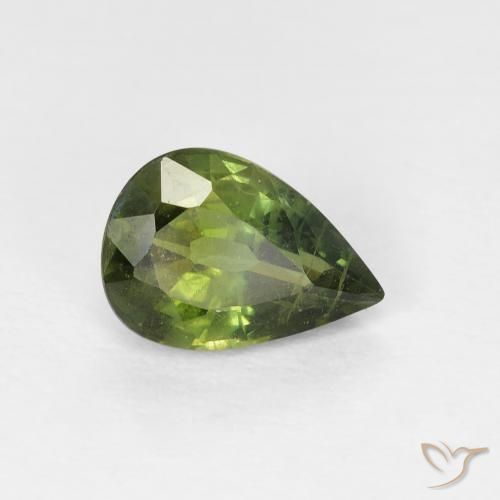 زفير Medium Light Green طبيعي، شكل الكمثرى، 0.97 قيراط، قليلا جدا