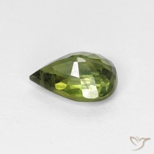 زفير Medium Light Green طبيعي، شكل الكمثرى، 0.97 قيراط، قليلا جدا
