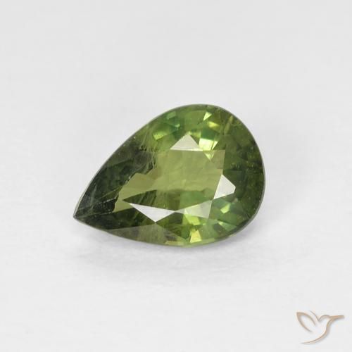 0.88ct طبيعي الأخضر الغامق زفير, شكل الكمثرى, VS-SI