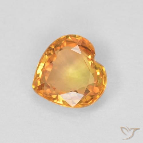 0.46ct طبيعي برتقالى كثيف زفير, قلب, VVS-VS