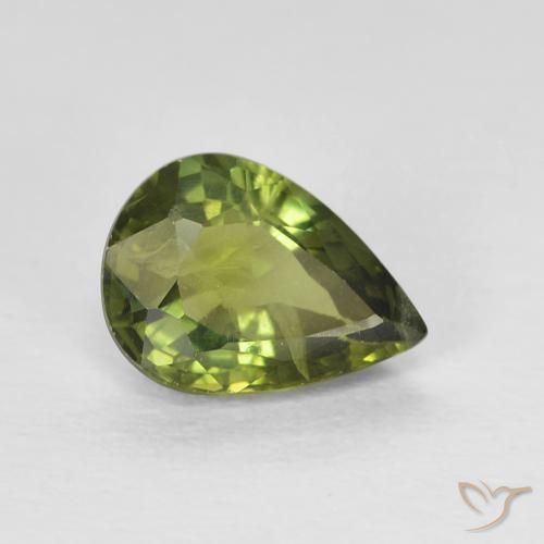 زفير Medium Dark-Green طبيعي، شكل الكمثرى، 0.97 قيراط، قليلا جدا