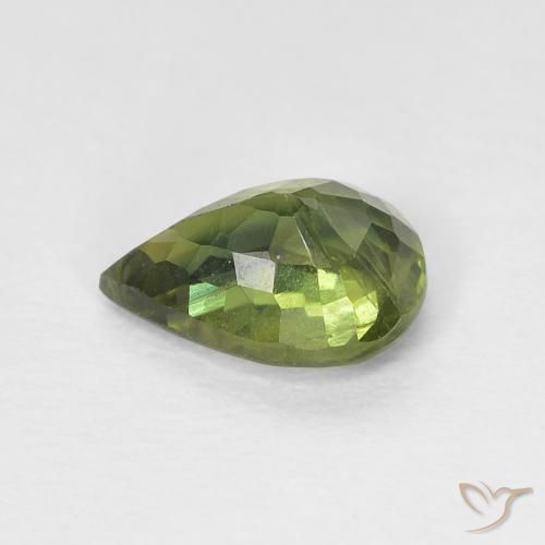 زفير Medium Dark-Green طبيعي، شكل الكمثرى، 0.97 قيراط، قليلا جدا