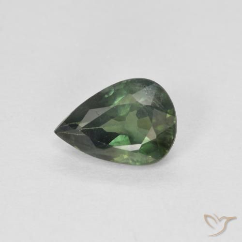 0.88ct طبيعي أخضر الغابات زفير, شكل الكمثرى, VS-SI