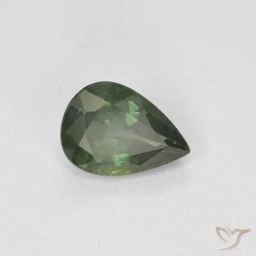 0.92ct طبيعي أخضر غامق زفير, شكل الكمثرى, قليلا جدا