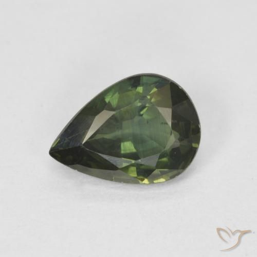 0.89ct طبيعي أخضر متوسط زفير, شكل الكمثرى, قليلا جدا