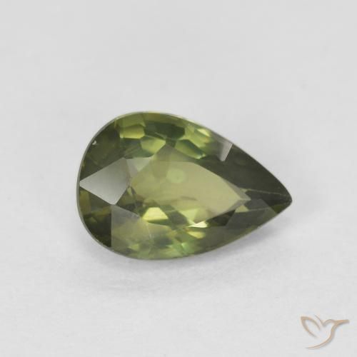 0.85ct طبيعي أخضر الغابة دافئ زفير, شكل الكمثرى, VVS-VS