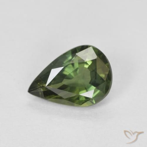 0.76ct طبيعي أخضر الغابة دافئ زفير, شكل الكمثرى, قليلا جدا