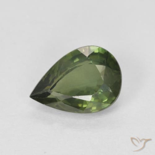 0.89ct طبيعي أخضر الغابة فاتح زفير, شكل الكمثرى, قليلا جدا