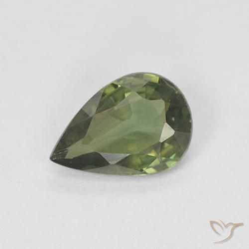 0.71ct طبيعي أخضر الغابة دافئ زفير, شكل الكمثرى, قليلا جدا, Photo A
