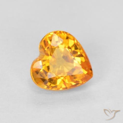 0.51ct طبيعي برتقالى مشمشى زفير, قلب, قليلا جدا, Photo A
