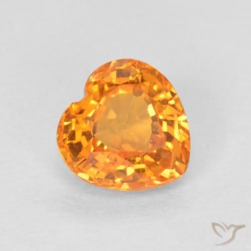 0.53ct طبيعي برتقالي زاهى زفير, قلب, قليلا جدا